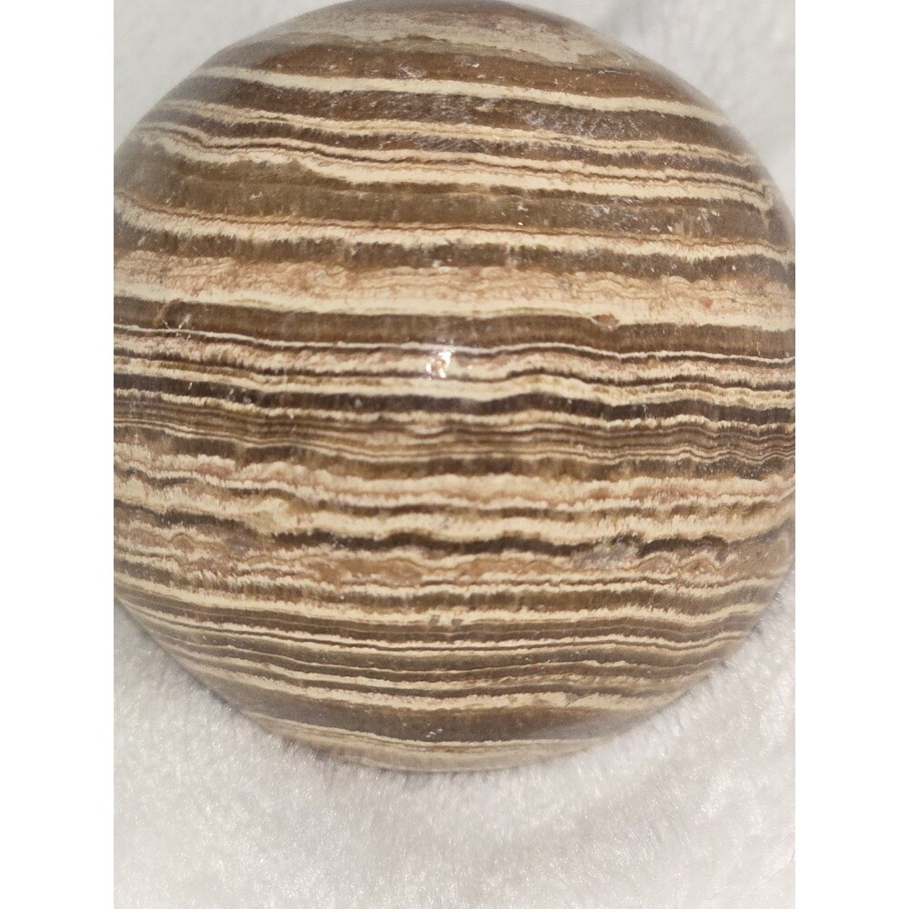Brown Aragonite Banded Sphere Ball.. 5.6oz